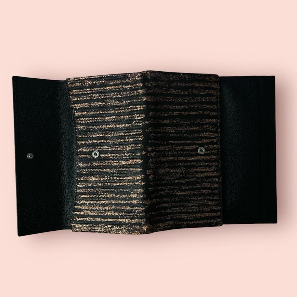 Bulgari | Bvlgari Double Snap Long Wallet Black & Bronze - Picture 4 of 7